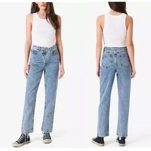 NWT Ashley Mason Kendall Criss Cross Straight Jeans Size 11/30